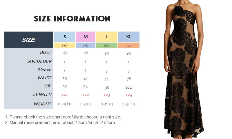 Formal Black Rose Detail Maxi Dress Gala Dresses | Chuzko.com