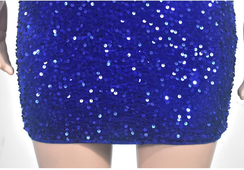 Royal Blue Sequin Bodycon Mini Dress – for Night Out & Cocktail | Chuzko.com