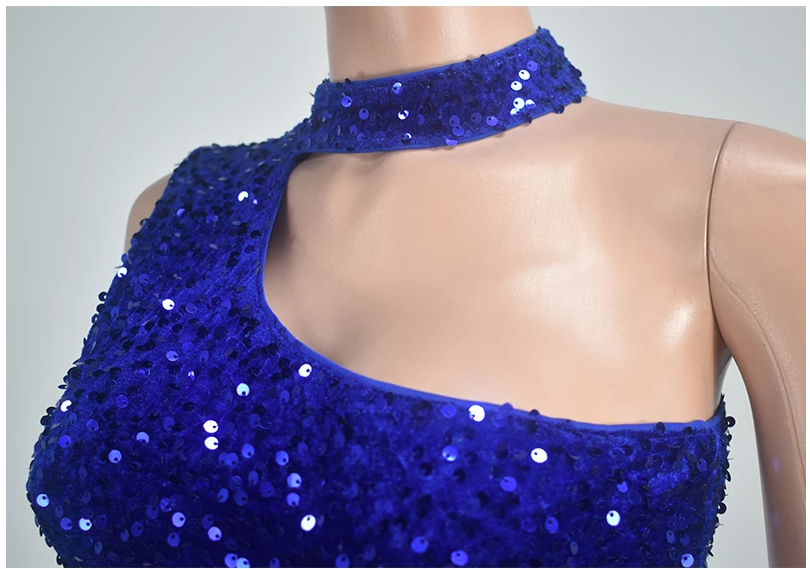 Royal Blue Sequin Bodycon Mini Dress – for Night Out & Cocktail | Chuzko.com