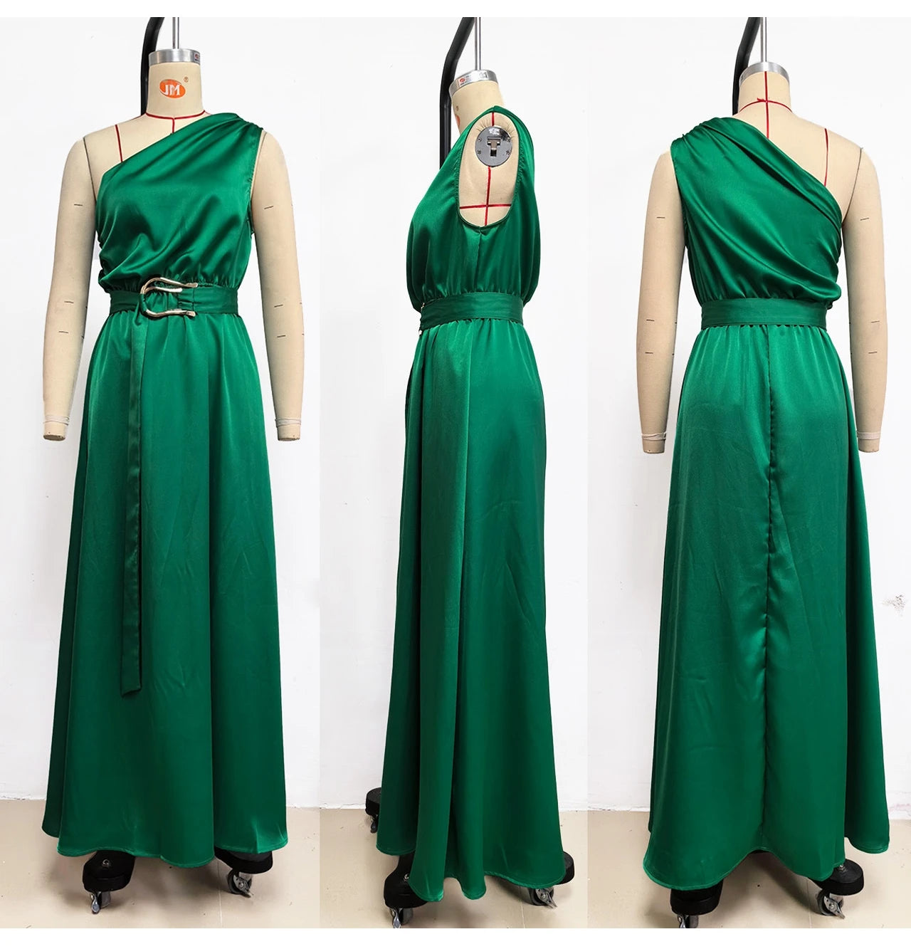 Sleeveless Asymmetric Belted Waist Flowy Maxi Dress Maxi Dresses | Chuzko.com