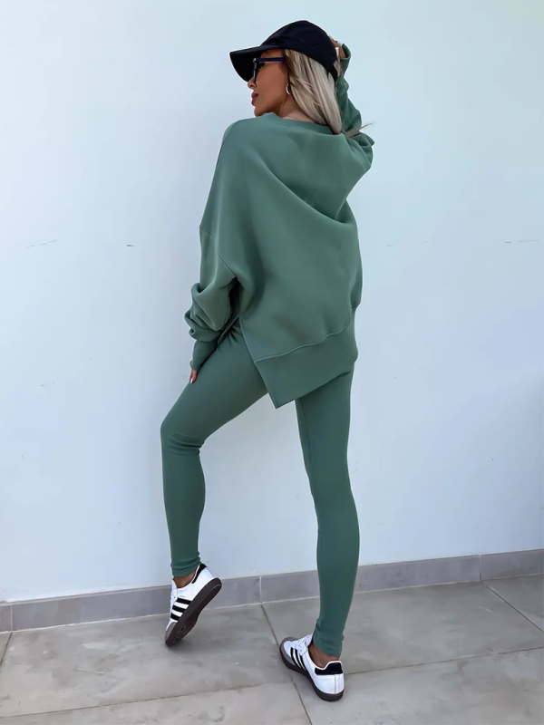 Sporty Casual Set Leggings & Oversized Sweatshirt Pants set | Chuzko.com