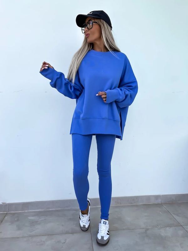 Sporty Casual Set Leggings & Oversized Sweatshirt Pants set | Chuzko.com