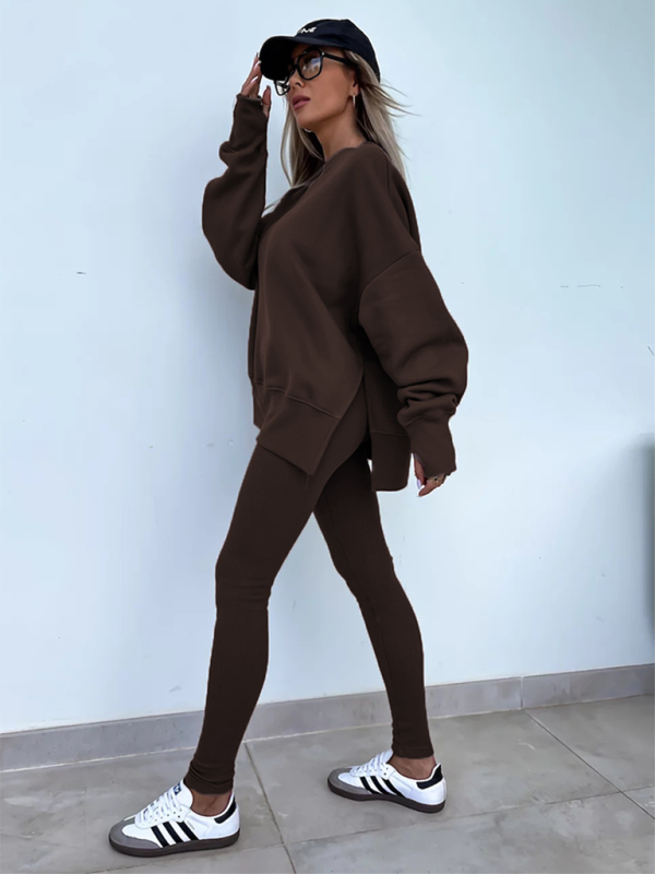 Sporty Casual Set Leggings & Oversized Sweatshirt Pants set | Chuzko.com