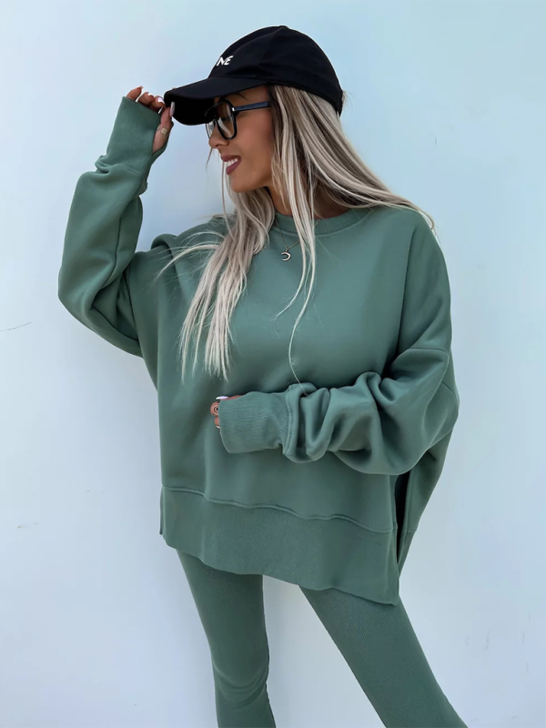 Sporty Casual Set Leggings & Oversized Sweatshirt Pants set | Chuzko.com