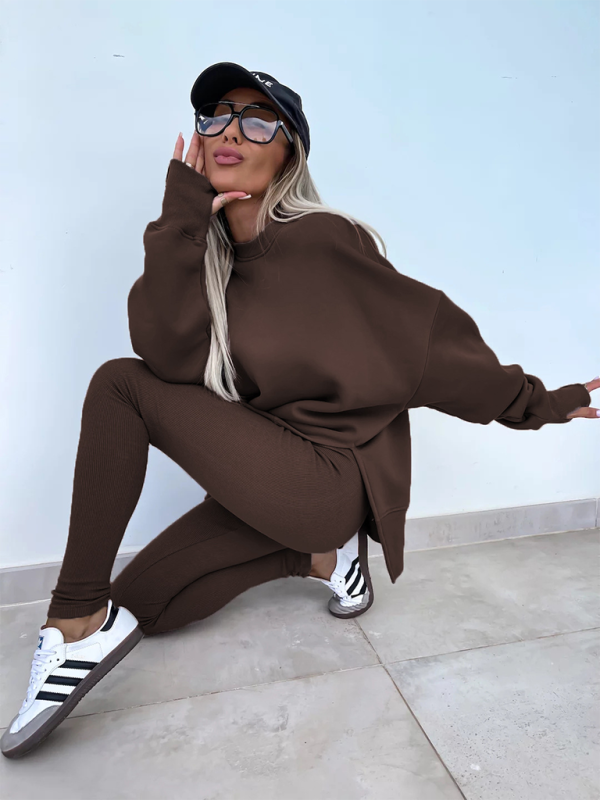 Sporty Casual Set Leggings & Oversized Sweatshirt Pants set | Chuzko.com