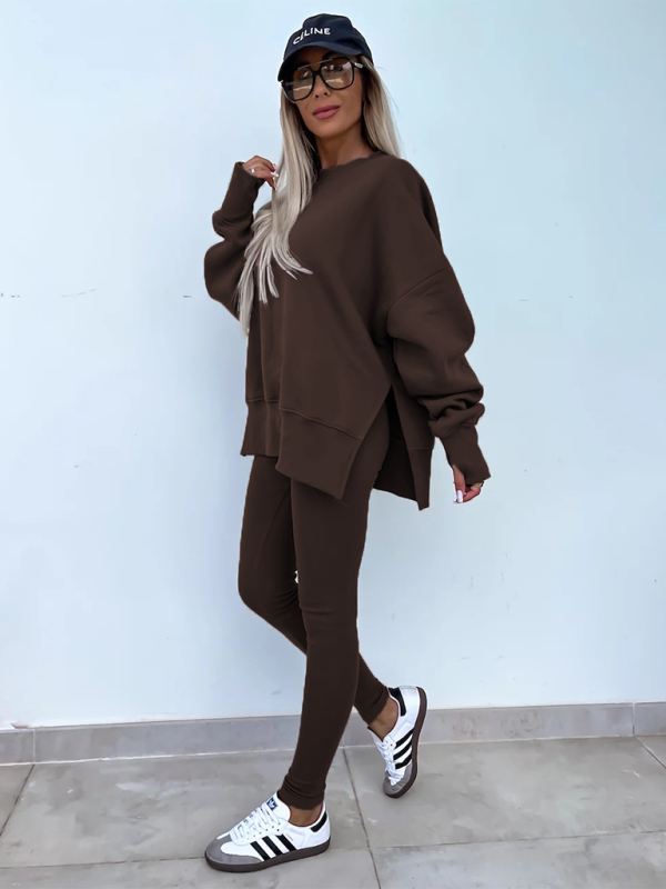 Sporty Casual Set Leggings & Oversized Sweatshirt Pants set | Chuzko.com