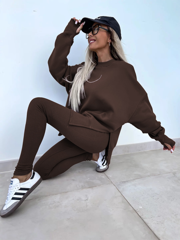 Sporty Casual Set Leggings & Oversized Sweatshirt Pants set | Chuzko.com