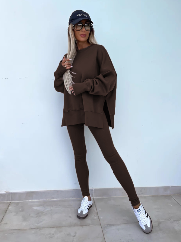 Sporty Casual Set Leggings & Oversized Sweatshirt Pants set | Chuzko.com