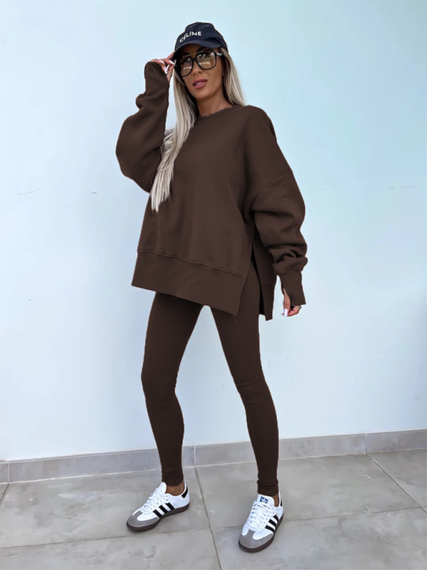 Sporty Casual Set Leggings & Oversized Sweatshirt Pants set | Chuzko.com