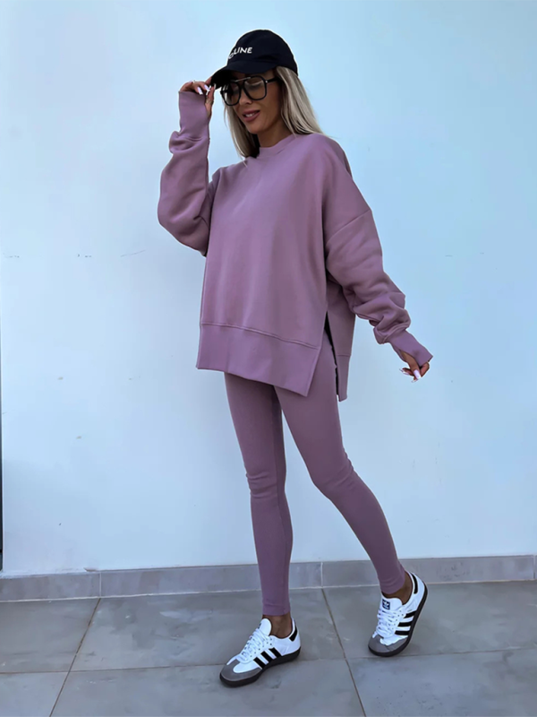 Sporty Casual Set Leggings & Oversized Sweatshirt Pants set | Chuzko.com