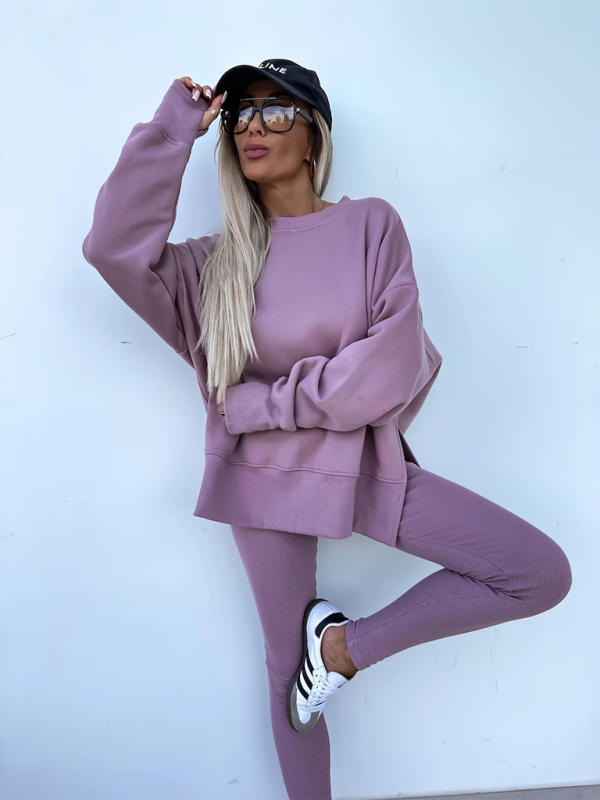 Sporty Casual Set Leggings & Oversized Sweatshirt Pants set | Chuzko.com