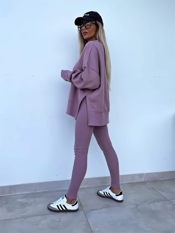 Sporty Casual Set Leggings & Oversized Sweatshirt Pants set | Chuzko.com