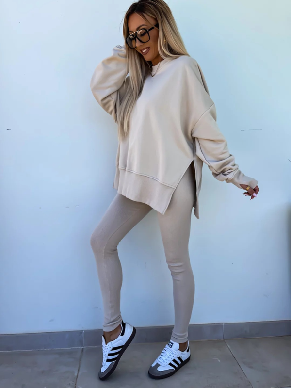 Sporty Casual Set Leggings & Oversized Sweatshirt Pants set | Chuzko.com