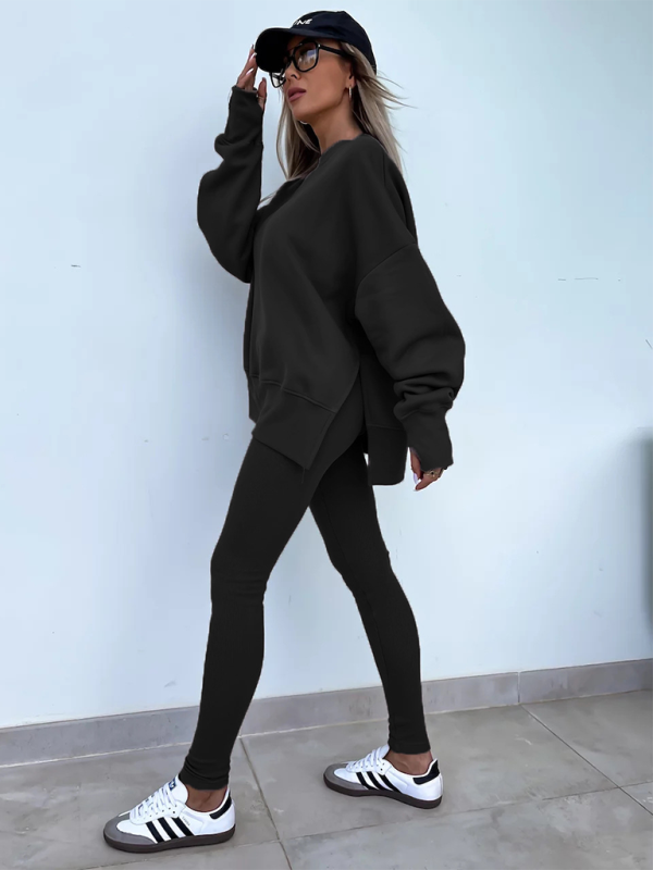 Sporty Casual Set Leggings & Oversized Sweatshirt Pants set | Chuzko.com