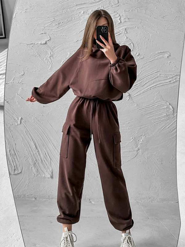 Lounge Street Cargo Sweatpants & Hooded Sweatshirt Pants Set | Chuzko.com