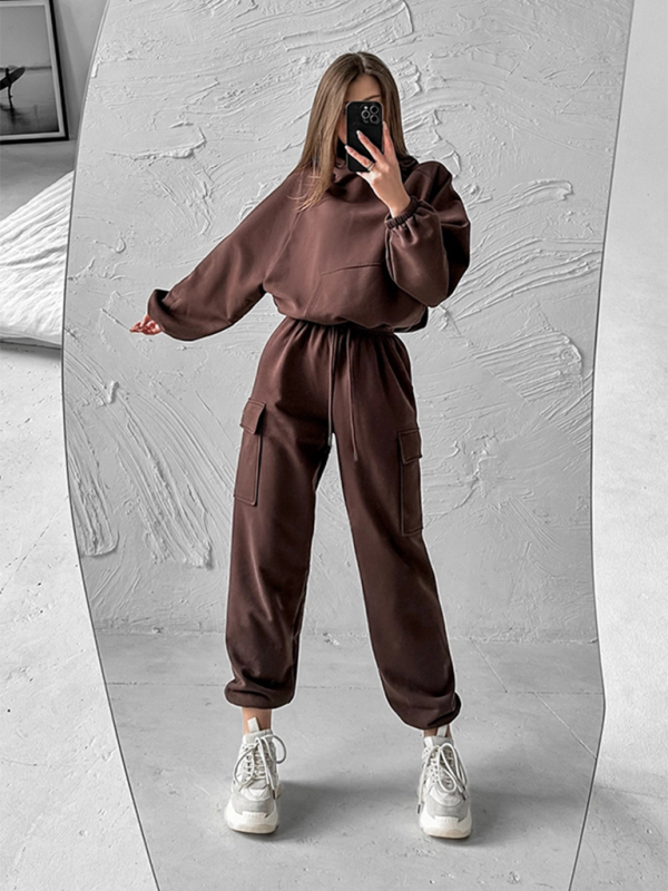 Lounge Street Cargo Sweatpants & Hooded Sweatshirt Pants Set | Chuzko.com