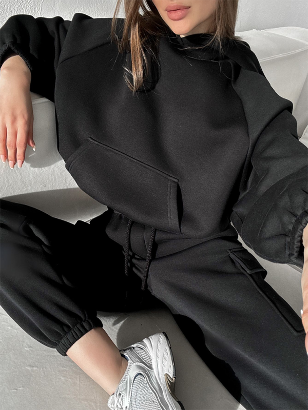 Lounge Street Cargo Sweatpants & Hooded Sweatshirt Pants Set | Chuzko.com