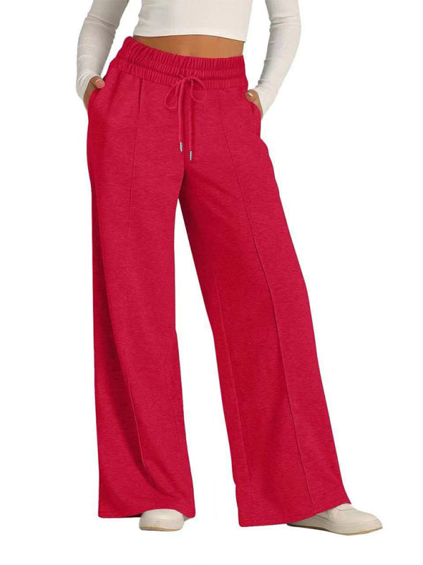 Comfy Wide Waistband Lounge Trousers Wide-Leg Pants	