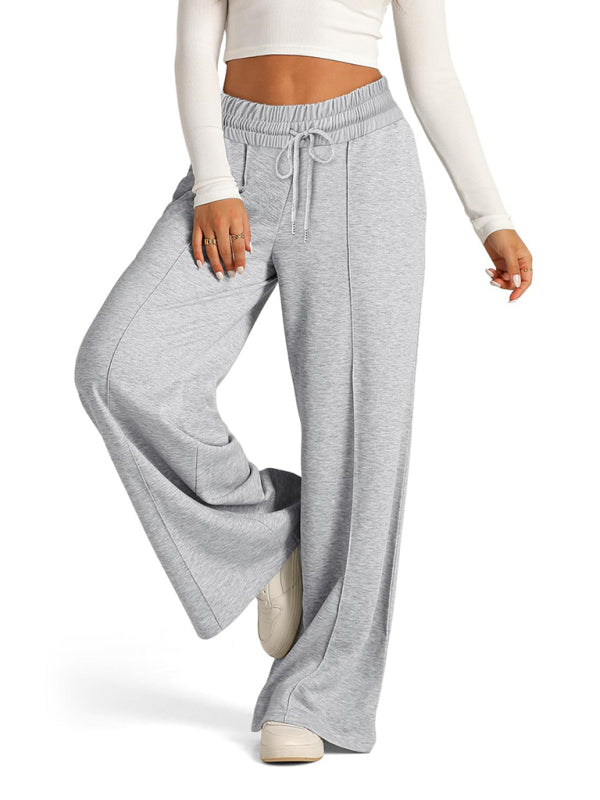 Comfy Wide Waistband Lounge Trousers Wide-Leg Pants Pants | Chuzko.com