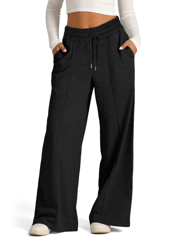 Comfy Wide Waistband Lounge Trousers Wide-Leg Pants Pants | Chuzko.com