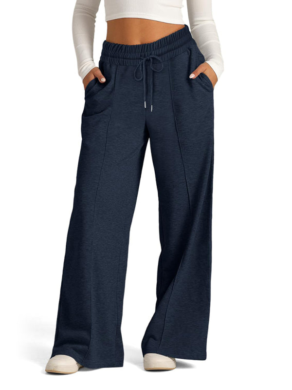 Comfy Wide Waistband Lounge Trousers Wide-Leg Pants Pants | Chuzko.com