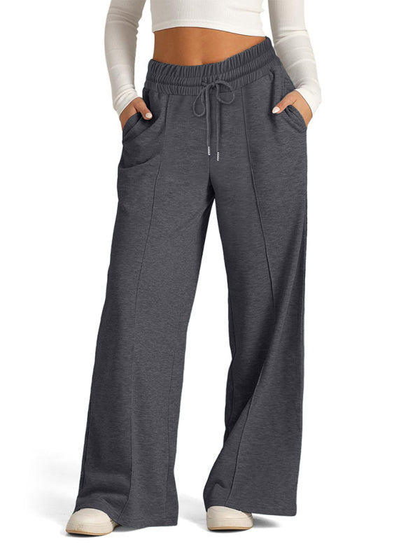 Comfy Wide Waistband Lounge Trousers Wide-Leg Pants Pants | Chuzko.com