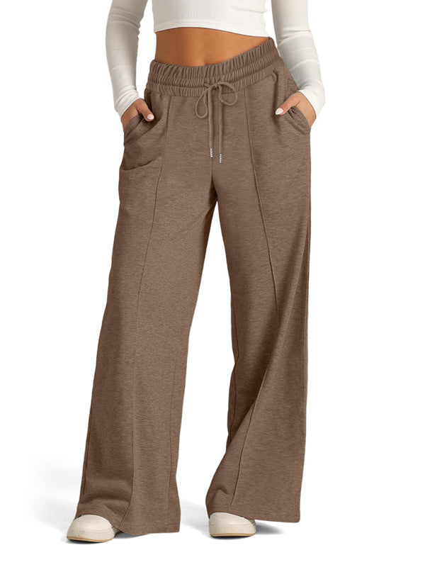 Comfy Wide Waistband Lounge Trousers Wide-Leg Pants Pants | Chuzko.com