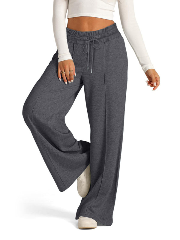 Comfy Wide Waistband Lounge Trousers Wide-Leg Pants Pants | Chuzko.com