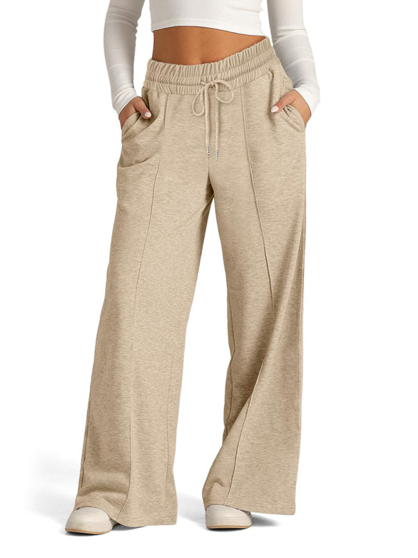 Comfy Wide Waistband Lounge Trousers Wide-Leg Pants Pants | Chuzko.com