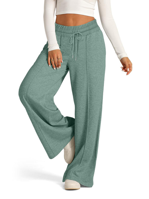 Comfy Wide Waistband Lounge Trousers Wide-Leg Pants Pants | Chuzko.com