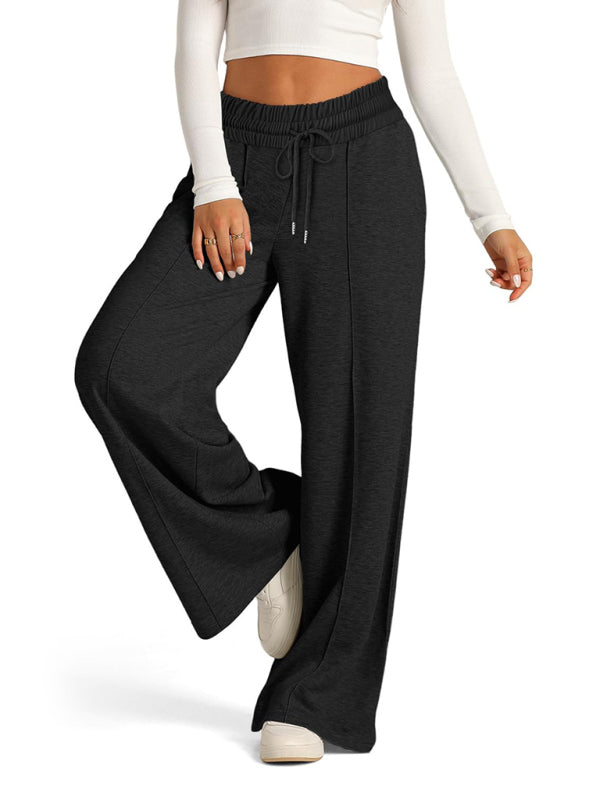 Comfy Wide Waistband Lounge Trousers Wide-Leg Pants Pants | Chuzko.com