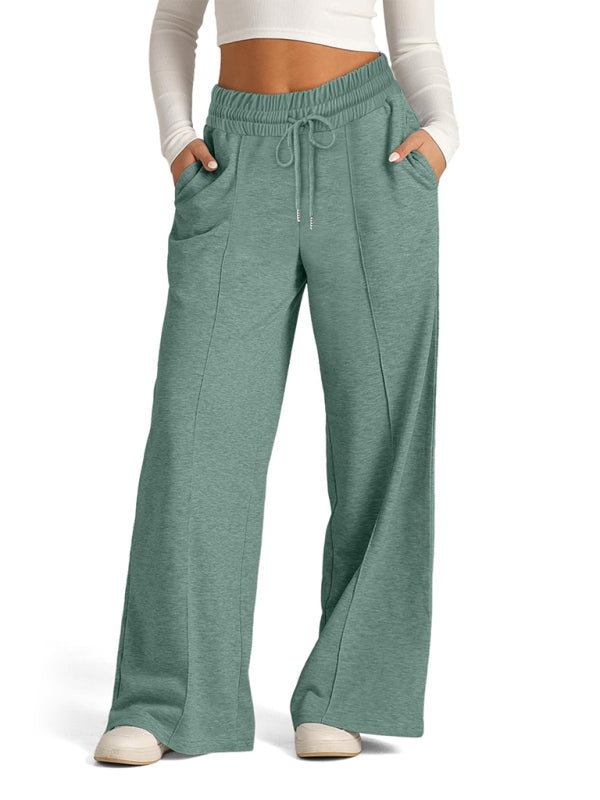 Comfy Wide Waistband Lounge Trousers Wide-Leg Pants Pants | Chuzko.com