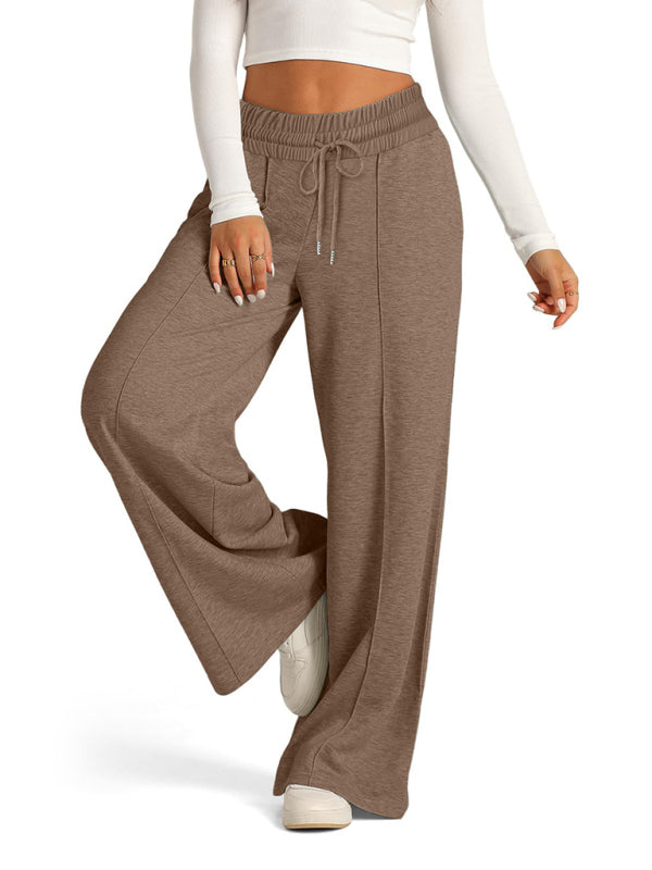 Comfy Wide Waistband Lounge Trousers Wide-Leg Pants Pants | Chuzko.com