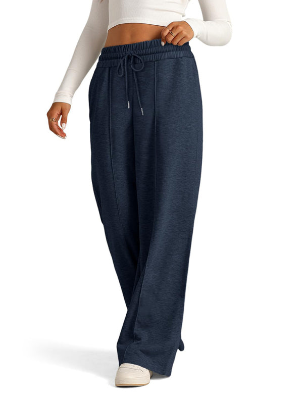 Comfy Wide Waistband Lounge Trousers Wide-Leg Pants Pants | Chuzko.com