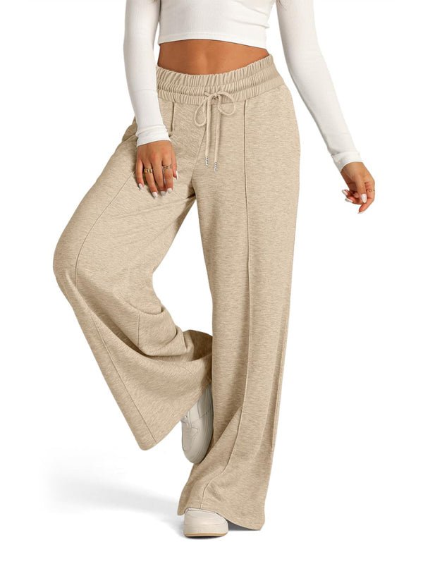 Comfy Wide Waistband Lounge Trousers Wide-Leg Pants Pants | Chuzko.com