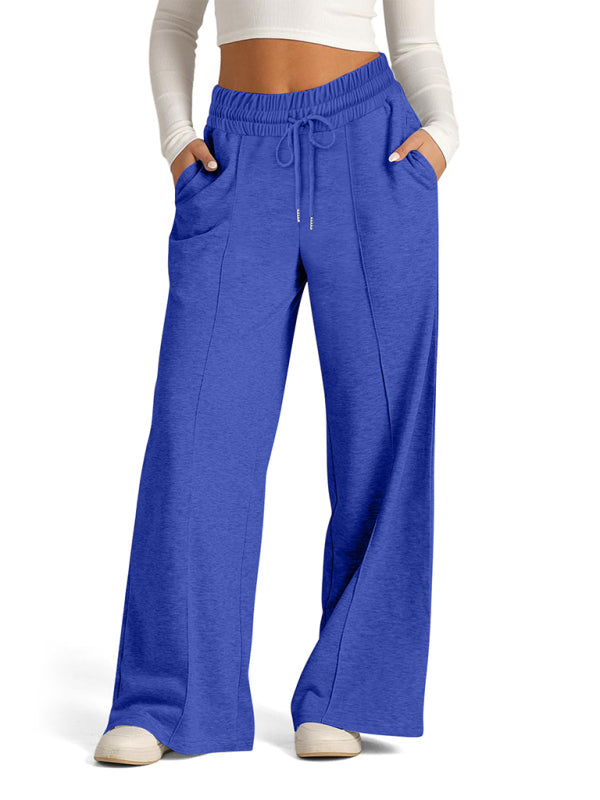 Comfy Wide Waistband Lounge Trousers Wide-Leg Pants Pants | Chuzko.com