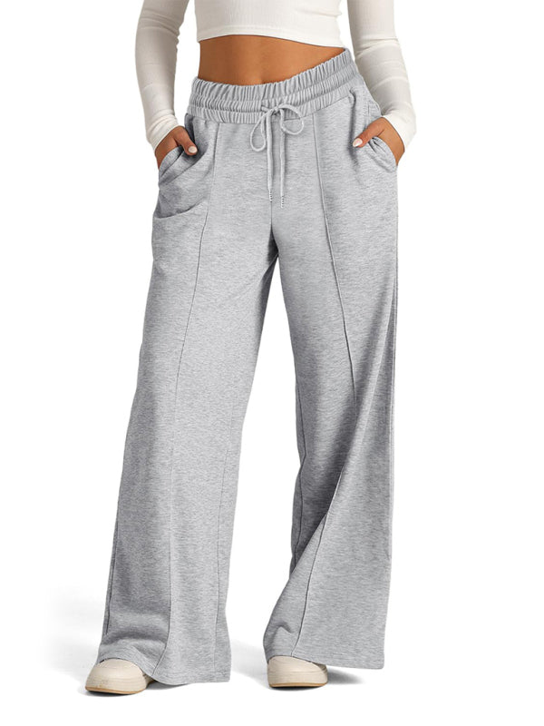 Comfy Wide Waistband Lounge Trousers Wide-Leg Pants Pants | Chuzko.com