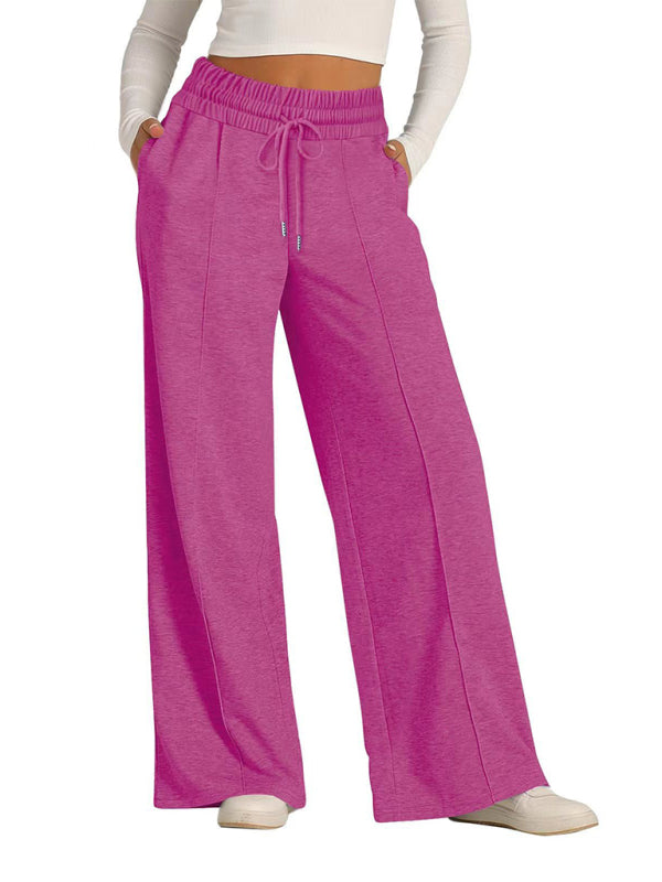 Comfy Wide Waistband Lounge Trousers Wide-Leg Pants Pants | Chuzko.com