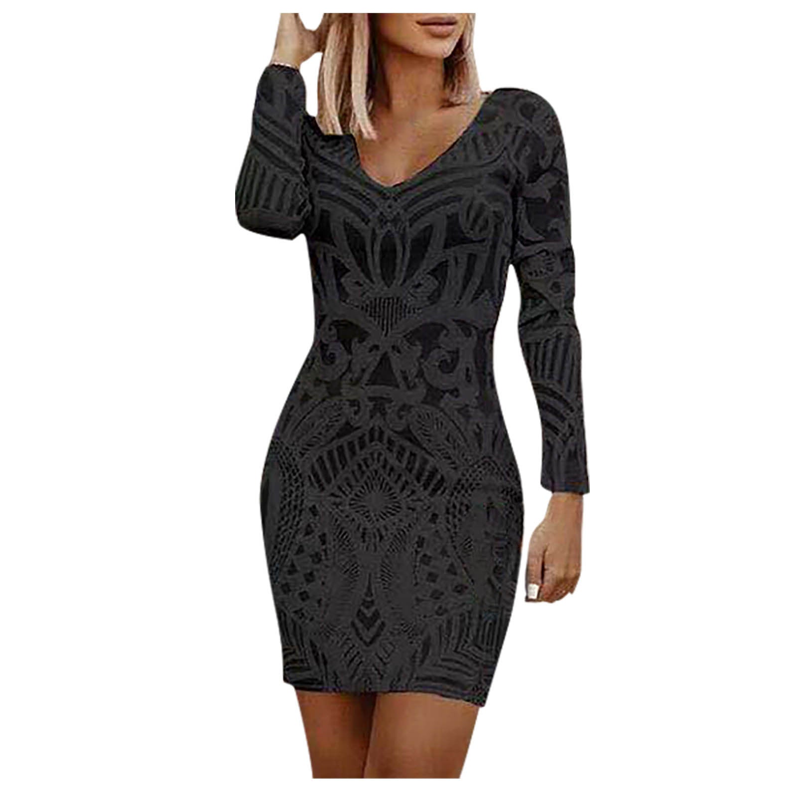 Sleek and Slim Geometric Mini Dress Evening Wear Bodycon Mini | Chuzko.com