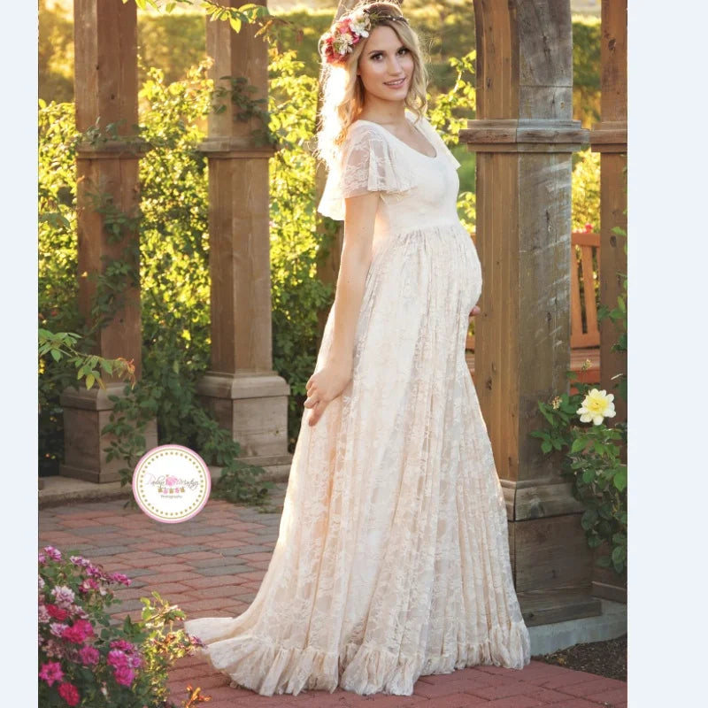 Maternity Lace Dresses for Pregnant Photo Shooting	