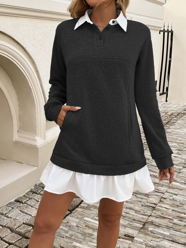 Sporty Polo Neck Mini Dress Mini Dresses | Chuzko.com