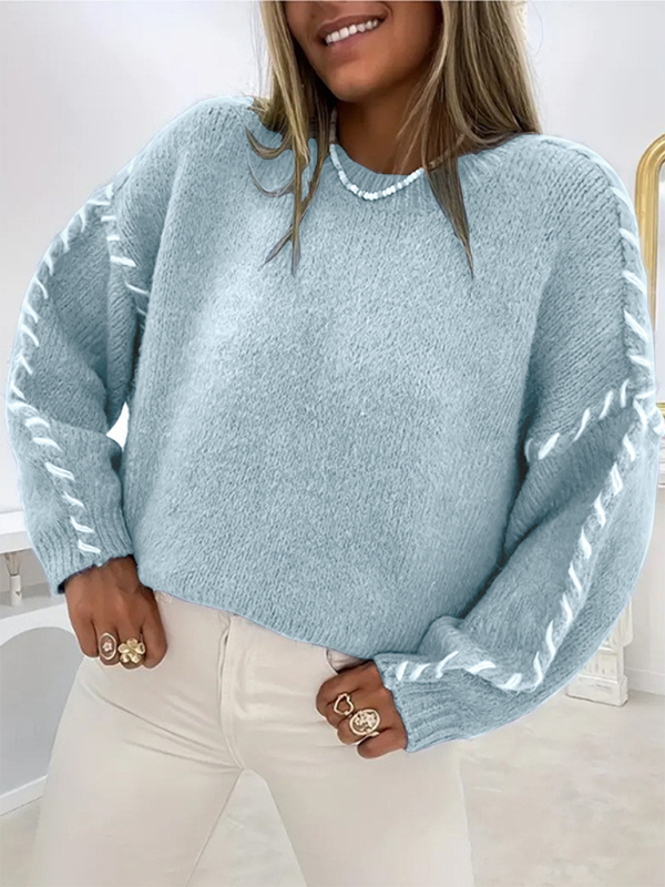 Oversized Knit Sweater Assembly Fat Yarn	