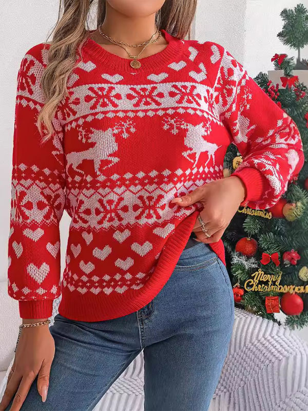 Reindeer & Hearts Knit Sweater – Best Holiday Attire	