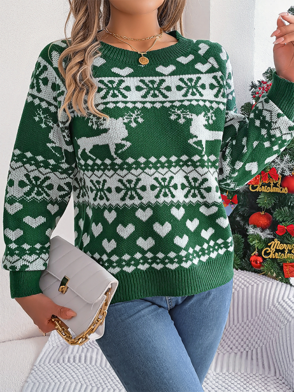 Reindeer & Hearts Knit Sweater – Best Holiday Attire Christmas | Chuzko.com