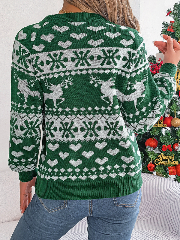 Reindeer & Hearts Knit Sweater – Best Holiday Attire Christmas | Chuzko.com