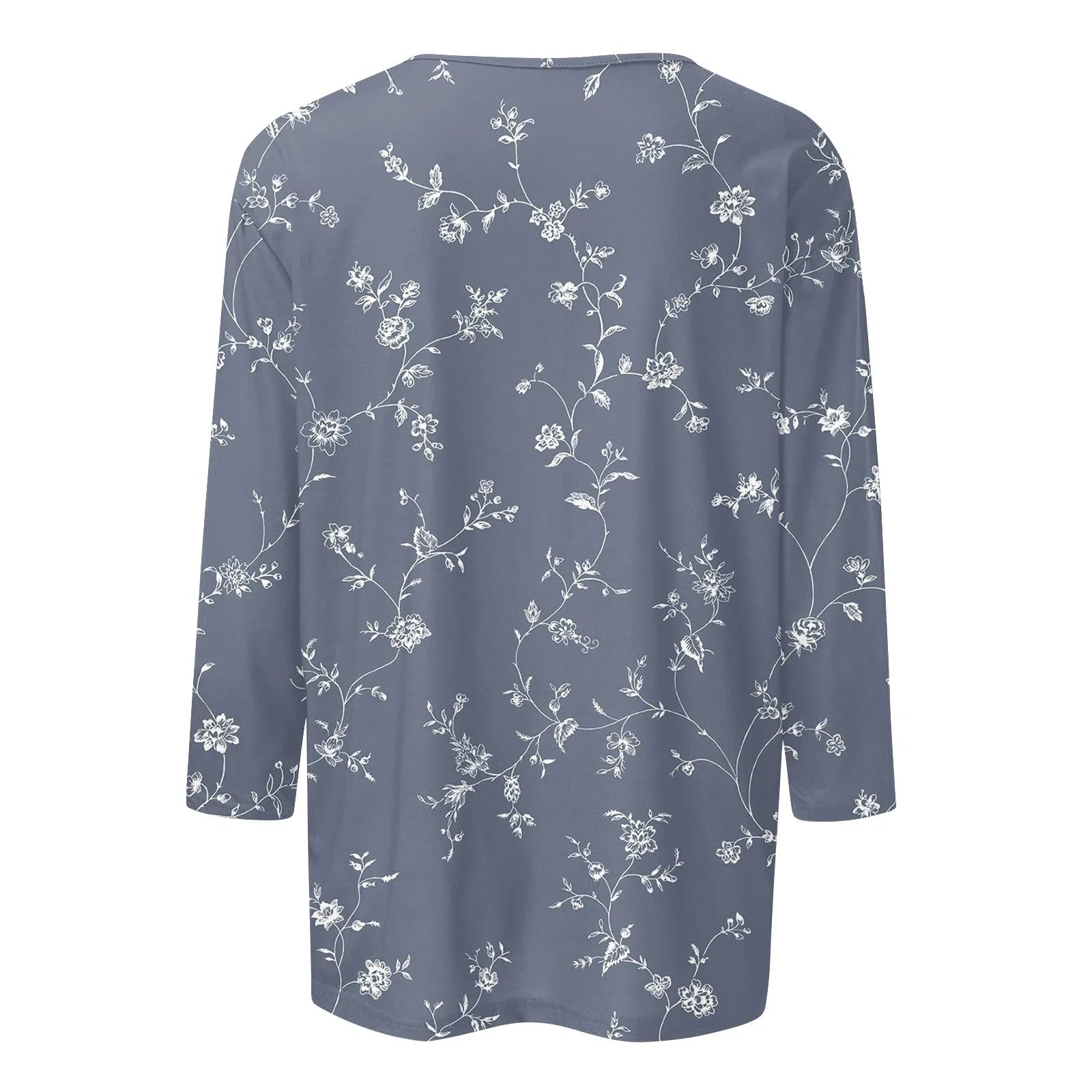 Casual 3/4 Sleeve Floral Print Galore Pullover Top Casual Tees | Chuzko.com