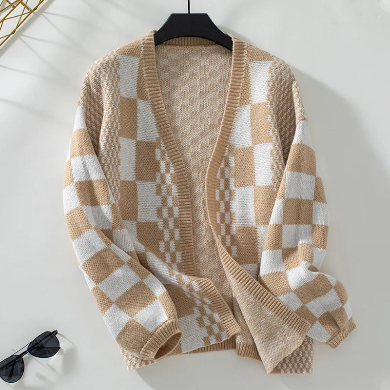 Grandpa Cardigans on Checkerboard Pattern Cardigans | Chuzko.com