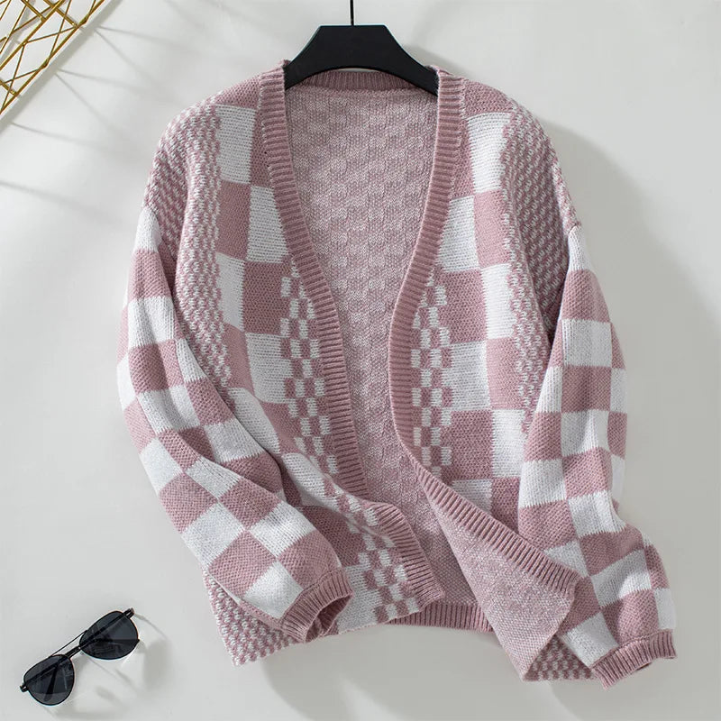 Grandpa Cardigans on Checkerboard Pattern Cardigans | Chuzko.com