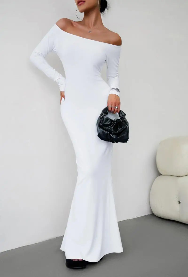 Off Shoulder Bodycon Mermaid Evening Dress - Full Length Evening | Chuzko.com