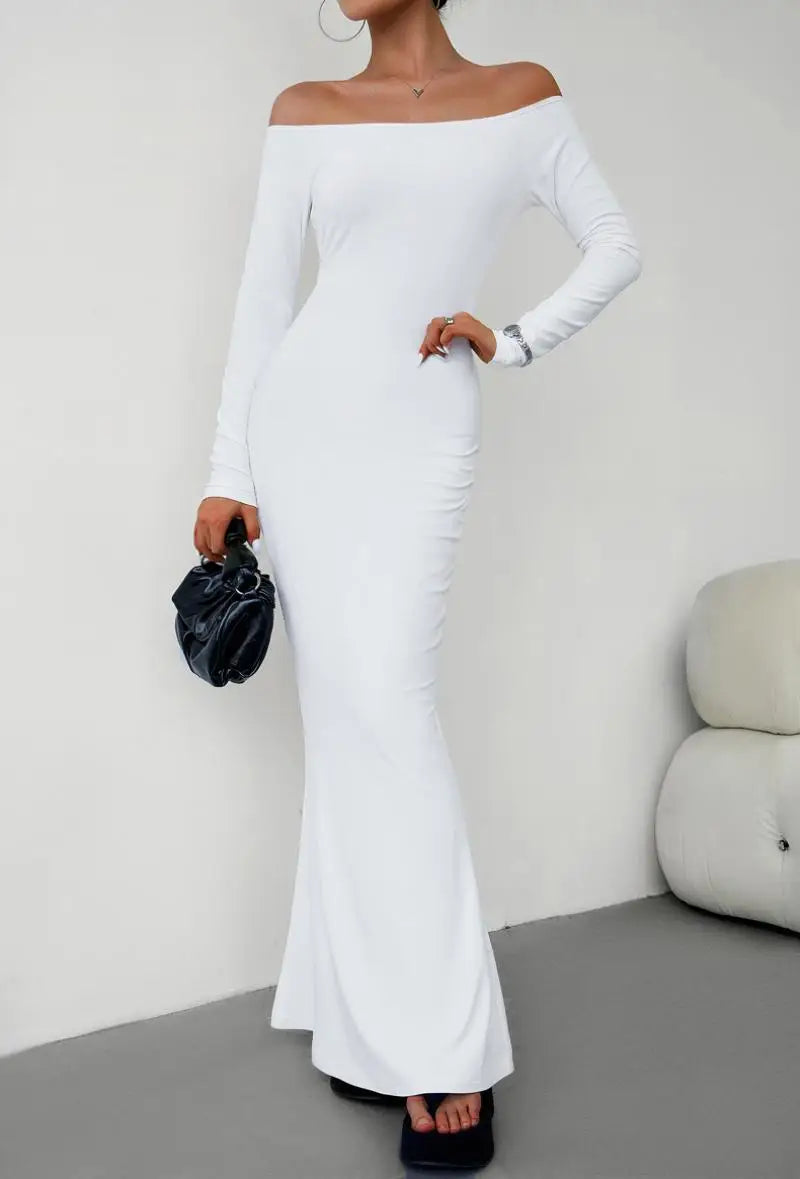 Off Shoulder Bodycon Mermaid Evening Dress - Full Length Evening | Chuzko.com